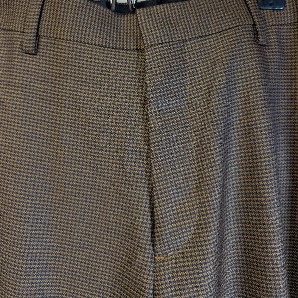 J.Crew Ludlow Slim Suit Pants Brown Houndstooth 35x32 NWT